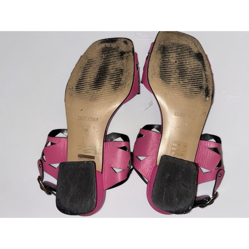 Emanuele Crasto Pink Strappy Heel Sandals Made In Italy Leather Size 9-9.5 - Picture 3 of 9